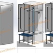 Шкаф гардеробный двухсекционный 2 двери (с нишей для скамьи) 1850*500*800 S-0,7мм - uralbiznesstroi.ru – Москва