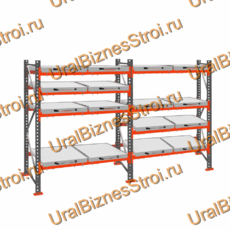 Стеллаж с выкатными платформами  2000*3600*1050 4 яруса 16 платформ - uralbiznesstroi.ru – Москва