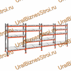 Стеллаж с выкатными платформами  2000*7200*1050 4 яруса 32 платформы - uralbiznesstroi.ru – Москва