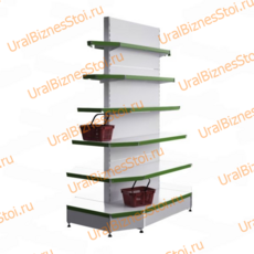 Стеллаж островной с торцевыми полками 2350*400*900 6 полок - uralbiznesstroi.ru – Москва