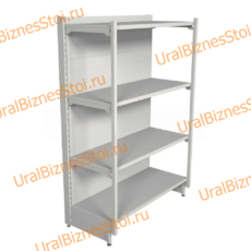 Торговый пристенный стеллаж с передней стойкой 1450*300*900 4 полки - uralbiznesstroi.ru – Москва