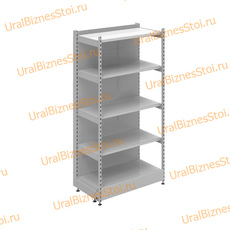 Торговый пристенный стеллаж с передней стойкой 1950*300*1200 5 полок - uralbiznesstroi.ru – Москва