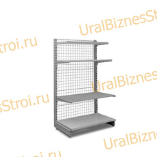 Торговый пристенный стеллаж сеткой 1950*400*900 4 полки - uralbiznesstroi.ru – Москва