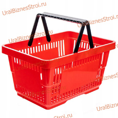 Корзина-пластик (20л) с 2-я ручк, цвет-красный - uralbiznesstroi.ru – Москва