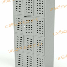  Шкаф сумочный разборный 900х500х1850 (ШхГхВ) 4х секционный 12-ячеечный S-0,7 мм - uralbiznesstroi.ru – Москва
