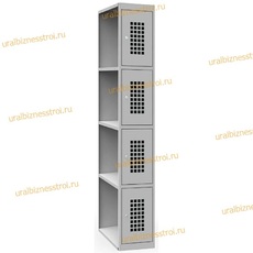  Шкаф сумочный разборный 300х500х1850 (ШхГхВ) 4-ячеечный 1х секционный S-0,7мм (дополнительная секция) - uralbiznesstroi.ru – Москва