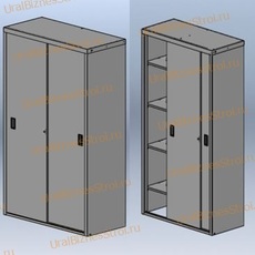 Шкаф архивный купе 2000*2000*450 двухсекционный 2 раздвижные двери - uralbiznesstroi.ru – Москва
