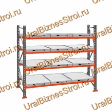 Стеллаж с выкатными платформами  3000*2700*1050 4 яруса 12 платформ - uralbiznesstroi.ru – Москва