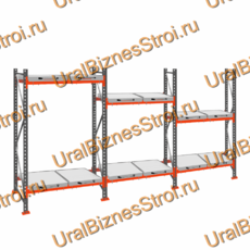 Стеллаж с выкатными платформами  2500*5400*1050 2 яруса 12 платформ - uralbiznesstroi.ru – Москва
