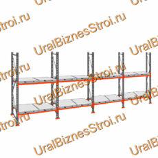 Стеллаж с выкатными платформами  2500*7200*1050 2 яруса 16 платформ - uralbiznesstroi.ru – Москва