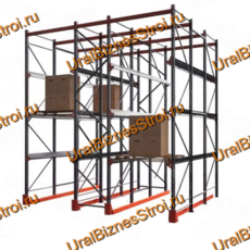 Стеллаж набивной паллетный (6000х4540х6000 мм), 3 линии, 3 яруса - uralbiznesstroi.ru – Москва