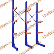 Стеллаж консольный односторонний 3000x1150x1270 мм тяжелый 5 яруса - uralbiznesstroi.ru – Москва