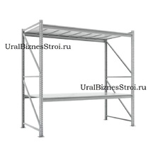 Грузовой стеллаж 2040*600*2000 2 яруса навесных с настилом (оцинк.) - uralbiznesstroi.ru – Москва