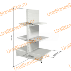 Торговый островной стеллаж 1450*500*600 3 полки - uralbiznesstroi.ru – Москва