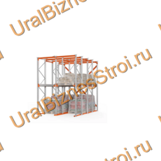 Стеллаж набивной паллетный (4000х3060х5000 мм), 2 линии, 2 яруса - uralbiznesstroi.ru – Москва