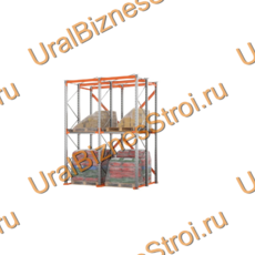 Стеллаж паллетный набивной (4000х3060х1800 мм), 2 линии, 2 яруса - uralbiznesstroi.ru – Москва