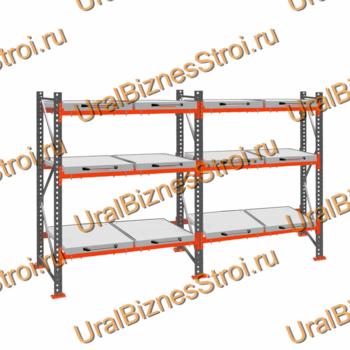 Стеллаж с выкатными платформами  2000*3600*1050 3 яруса 12 платформ - uralbiznesstroi.ru – Москва