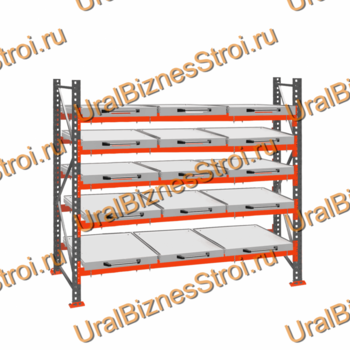 Стеллаж с выкатными платформами  2500*2700*1050 5 яруса 15 платформ - uralbiznesstroi.ru – Москва