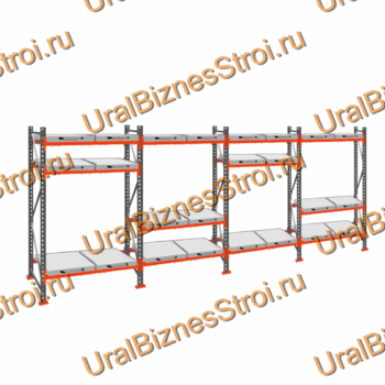 Стеллаж с выкатными платформами  2000*7200*1050 3 яруса 24 платформы - uralbiznesstroi.ru – Москва