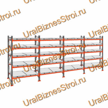 Стеллаж с выкатными платформами  2500*7200*1050 5 ярусов 40 платформ - uralbiznesstroi.ru – Москва