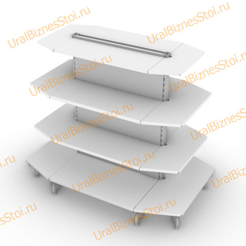 Стеллаж островной с торцевыми полками 1950*400*900 4 полки - uralbiznesstroi.ru – Москва