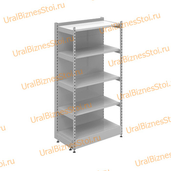 Торговый пристенный стеллаж с передней стойкой 1950*400*1000 5 полок - uralbiznesstroi.ru – Москва