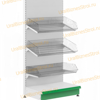 Торговый стеллаж с корзиной 1450*400*900 - uralbiznesstroi.ru – Москва