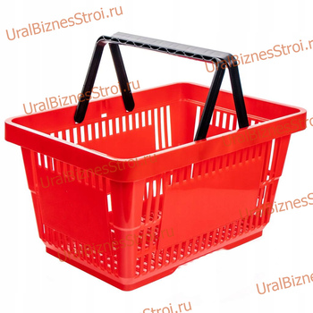 Корзина-пластик (20л) с 2-я ручк, цвет-красный - uralbiznesstroi.ru – Москва
