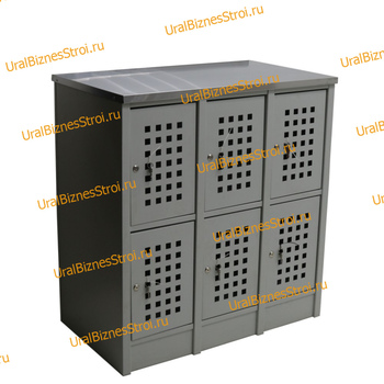  Шкаф сумочный разборный 915х500х970 (ШхГхВ) 6-ячеечный (стол-тумба из нержавайки) S-0,6мм - uralbiznesstroi.ru – Москва