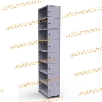  Шкаф сумочный разборный 300х500х1850 (ШхГхВ) 1х секционный 8-ячеечный S-0,6 мм (Дополнительная секция) - uralbiznesstroi.ru – Москва