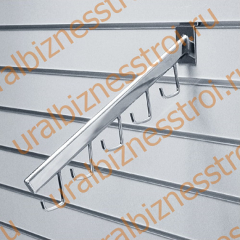 F 112 Кронштейн наклонный, с 5-ю крючками , 400 мм, хром - uralbiznesstroi.ru – Москва