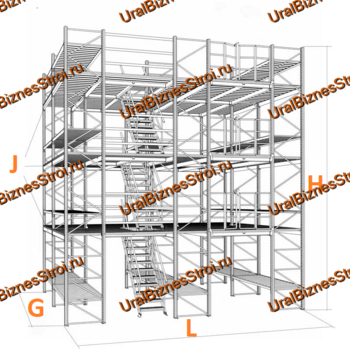 Мезонинный стеллаж 30м*16м 2 этажа 960 м2 - uralbiznesstroi.ru – Москва