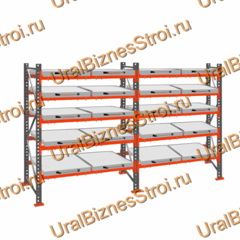 Стеллаж с выкатными платформами  3000*3600*1050 5 яруса 20 платформ - uralbiznesstroi.ru – Москва