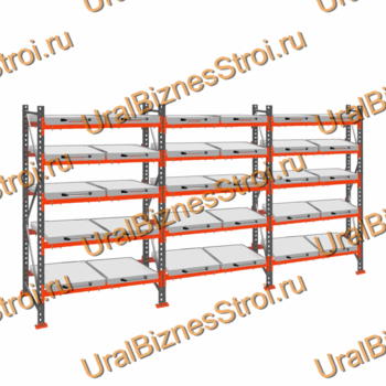 Стеллаж с выкатными платформами  3000*5400*1050 5 яруса 30 платформ - uralbiznesstroi.ru – Москва