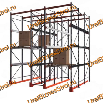 Стеллаж набивной паллетный (5000х4540х5000 мм), 3 линии, 3 яруса - uralbiznesstroi.ru – Москва