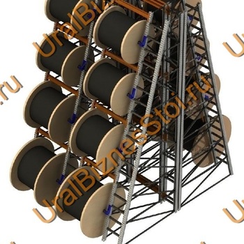 Стеллаж для кабельных барабанов 2400*4000*1050 мм на 6 барабанов - uralbiznesstroi.ru – Москва