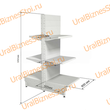 Торговый островной стеллаж 1450*500*900 3 полки - uralbiznesstroi.ru – Москва