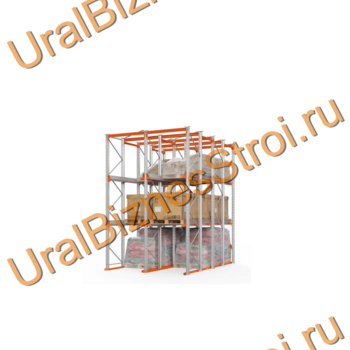 Стеллаж набивной паллетный (4500х3060х4000 мм), 2 линии, 3 яруса - uralbiznesstroi.ru – Москва