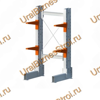 Стеллаж консольный односторонний 2000x1150x1070 мм тяжелый 3 яруса - uralbiznesstroi.ru – Москва