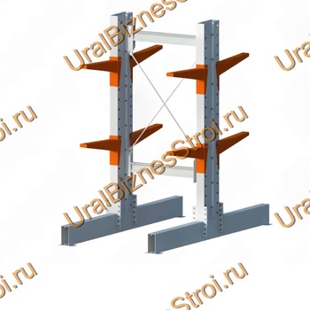 Стеллаж консольный двусторонний 2000х1150х2020 мм тяжелый 3 яруса - uralbiznesstroi.ru – Москва